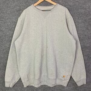 Carhartt Pullover Sweatshirt Heather Grey Long Sleeve Crewneck Men’s Sz XL/Tall